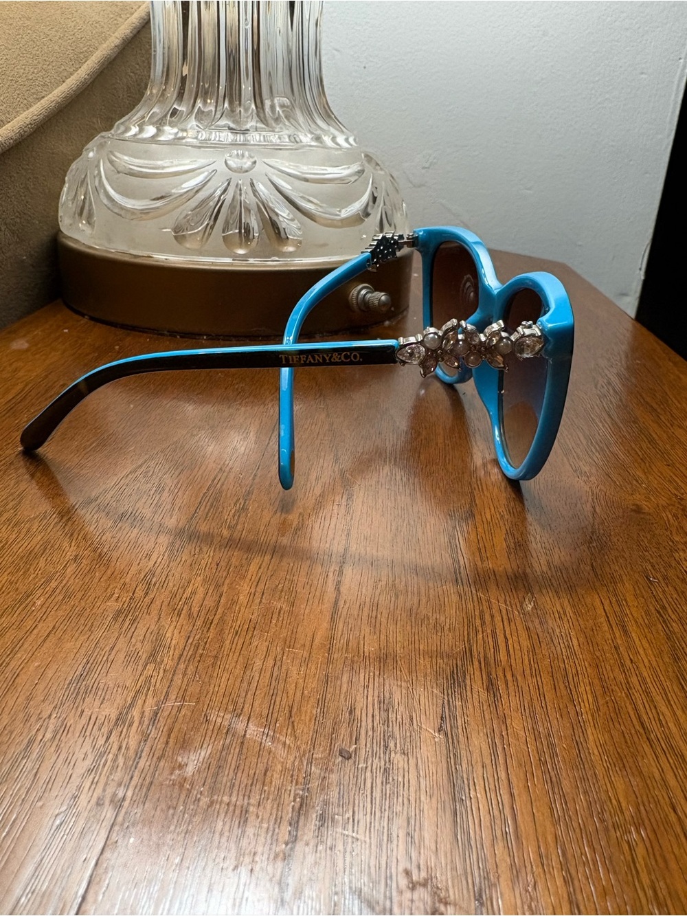 Tiffany & Co. Black & Blue Cat-Eye Sunglasses - Picture 2 of 8